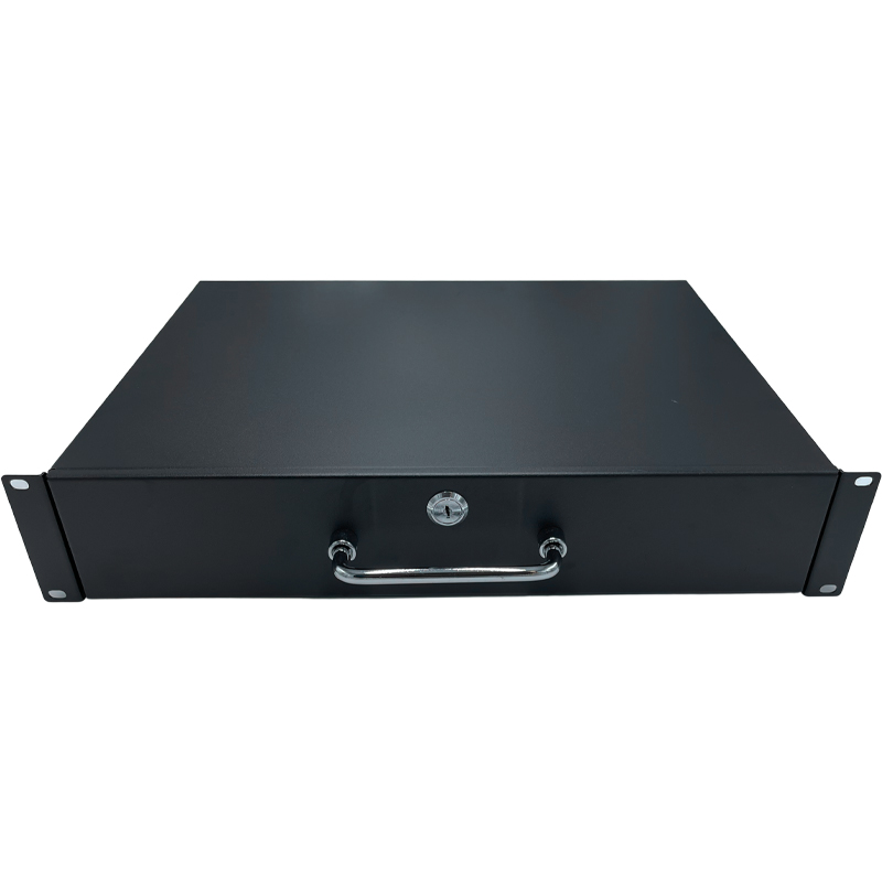 UPTEC - Tiroir de rangement 19" avec serrure - 2U - Noir - NPR