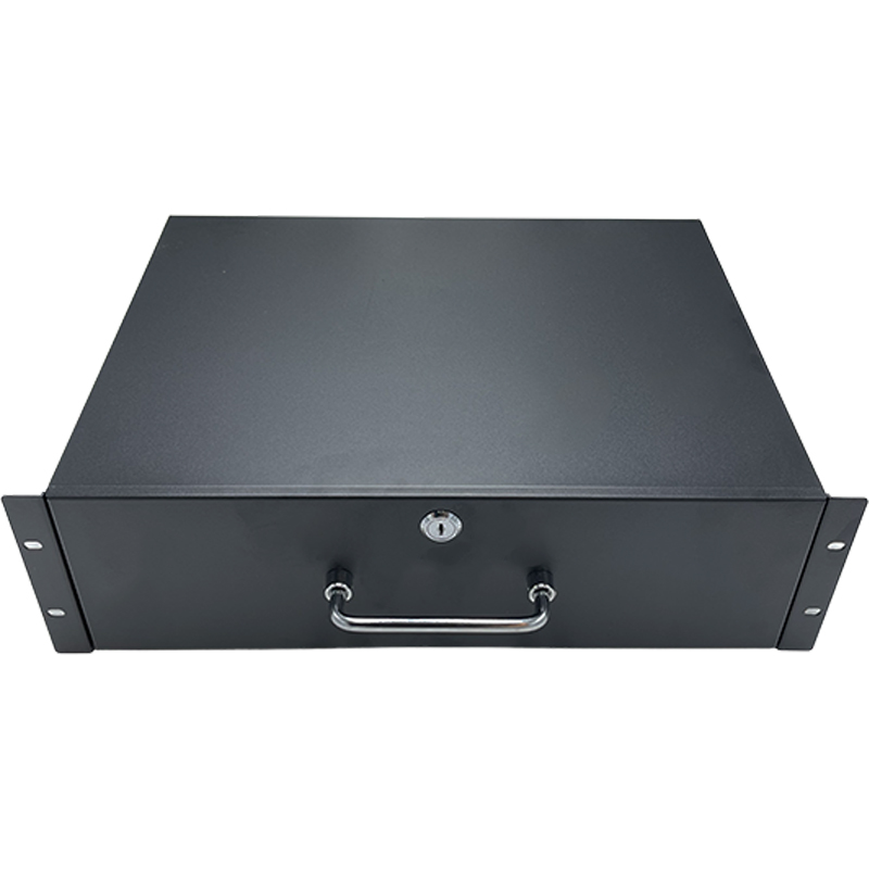 UPTEC - Tiroir de rangement 19" avec serrure - 3U - Noir - EOL