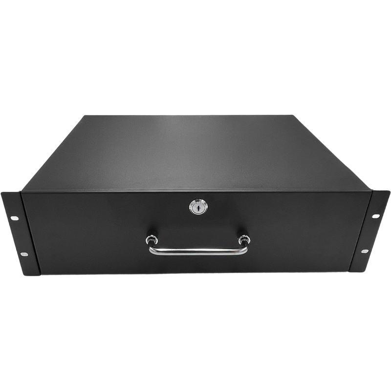 UPTEC - Tiroir de rangement 19" avec serrure - 3U - Noir - EOL