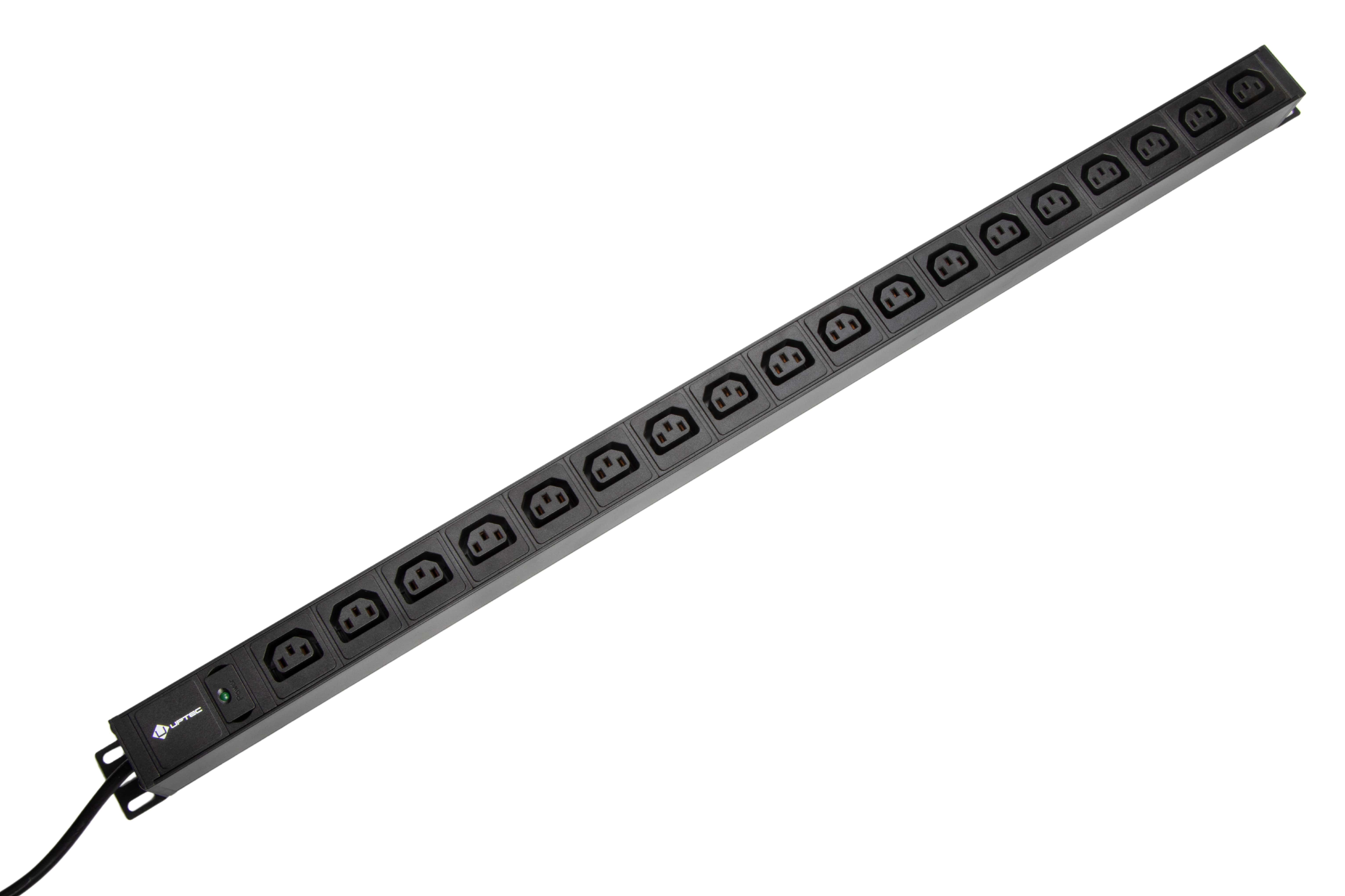 UPTEC - PDU vertical 18 prises C13 câble 3m avec voyant lumineux NPR