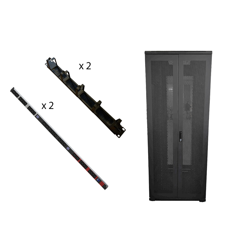 BUNDLE Base Baie 42U 800x1000 + PDU Bachmann 800.2400 +passe câbles