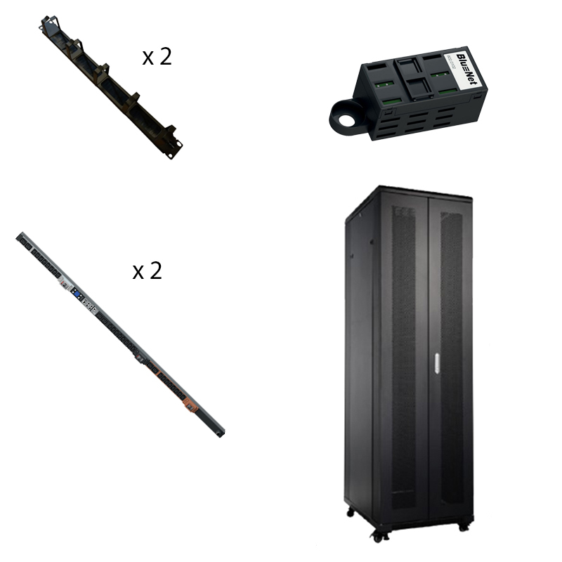 BUNDLE High - Baie 42U 800x1200 +2PDU Bachmann 802.7509 +Passe câbles