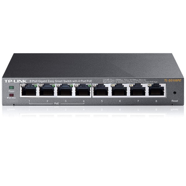 TP-LINK - Switch 8 ports dont 4 PoE - TL-SG108PE