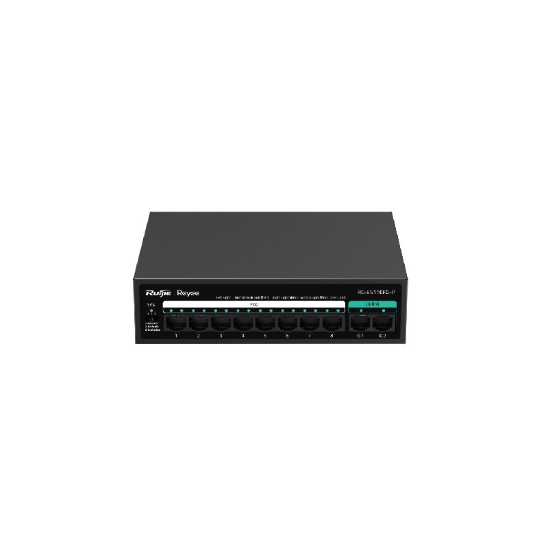 REYEE - Switch 8 ports PoE+ 100Mbits 2 ports Giga 110W RG-ES110FG-P