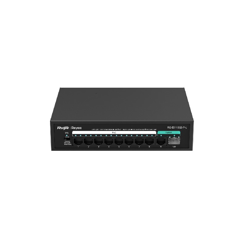 REYEE - Switch Gigabit 10 ports dont 8 PoE+, 1 Giga et 1 SFP