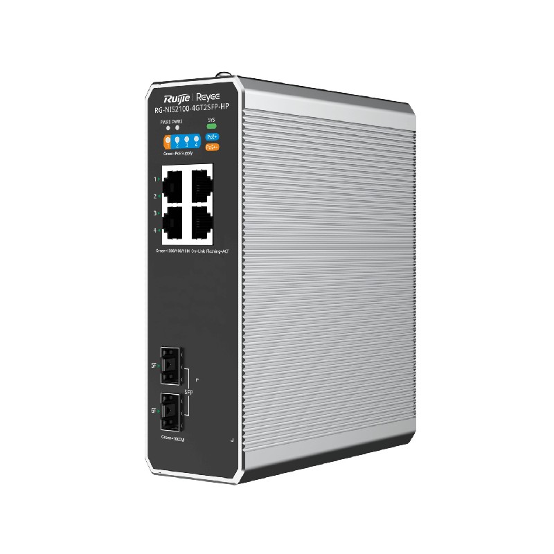 REYEE - Switch Industriel Cloud 4 PoE+ 2SFP RG-NIS2100-4GT2SFP-HP