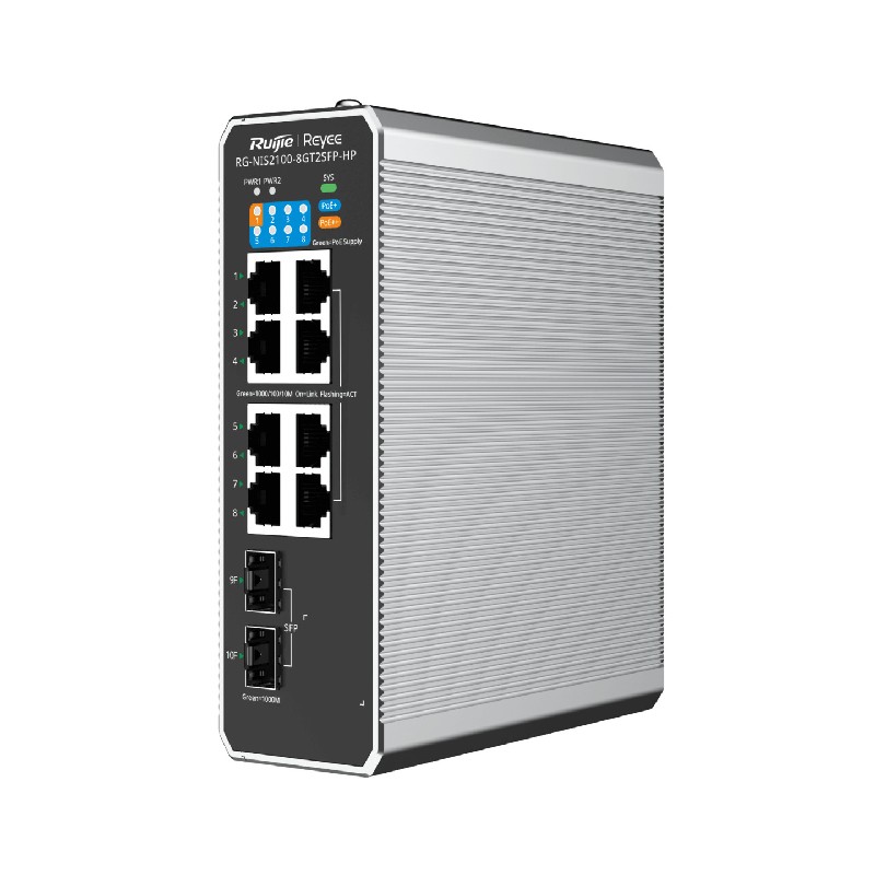 REYEE - Switch Industriel Cloud 8 PoE+ 2SFP RG-NIS2100-8GT2SFP-HP