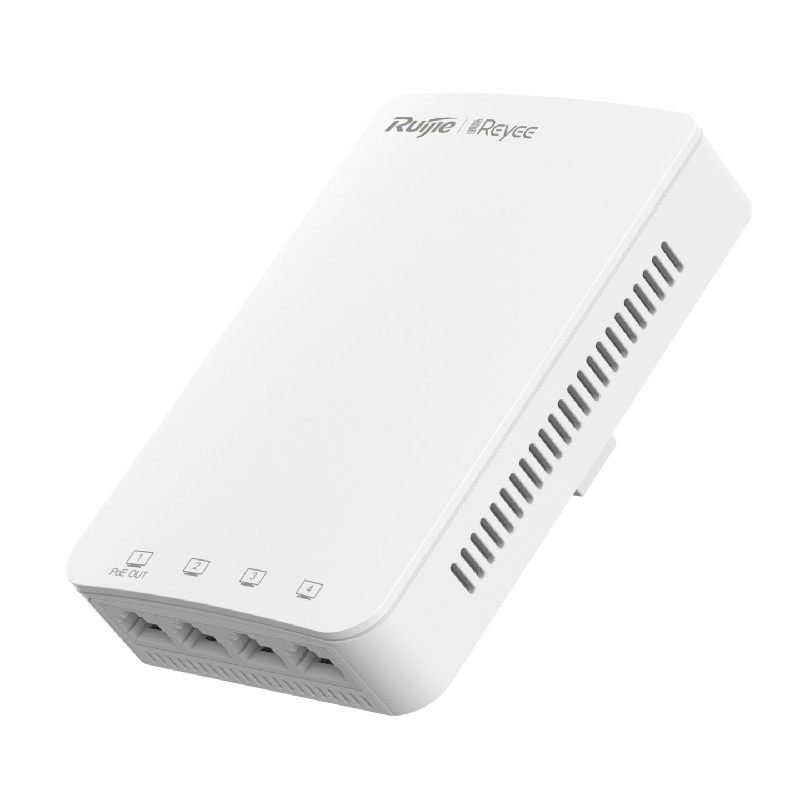 REYEE - Point d'accès Mural WiFi 5 4 ports Giga 1 PoE RG-RAP1200(P)
