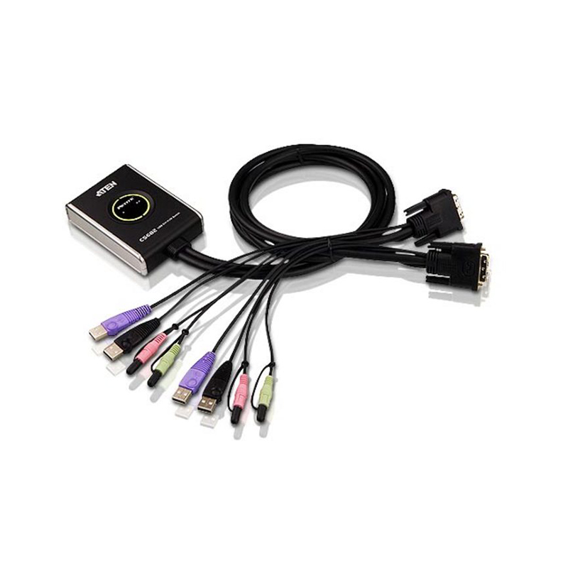 ATEN - CS682 - Commutateur KVM câble DVI/audio USB - 2 ports NPR