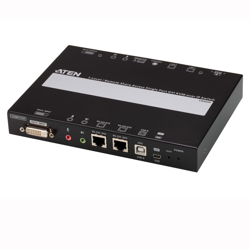 ATEN - CN9600 - Commutateur KVM DVI 1 port IP partage local/dis NPR