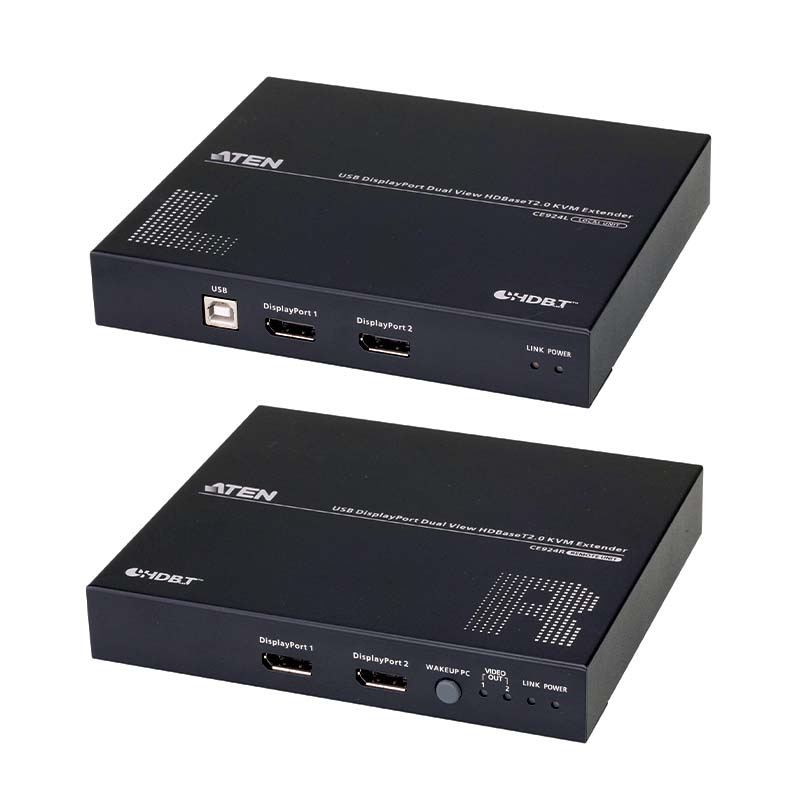 ATEN - CE924 - Système d’extension KVM USB DP double vue HDBaseT™ 2.0