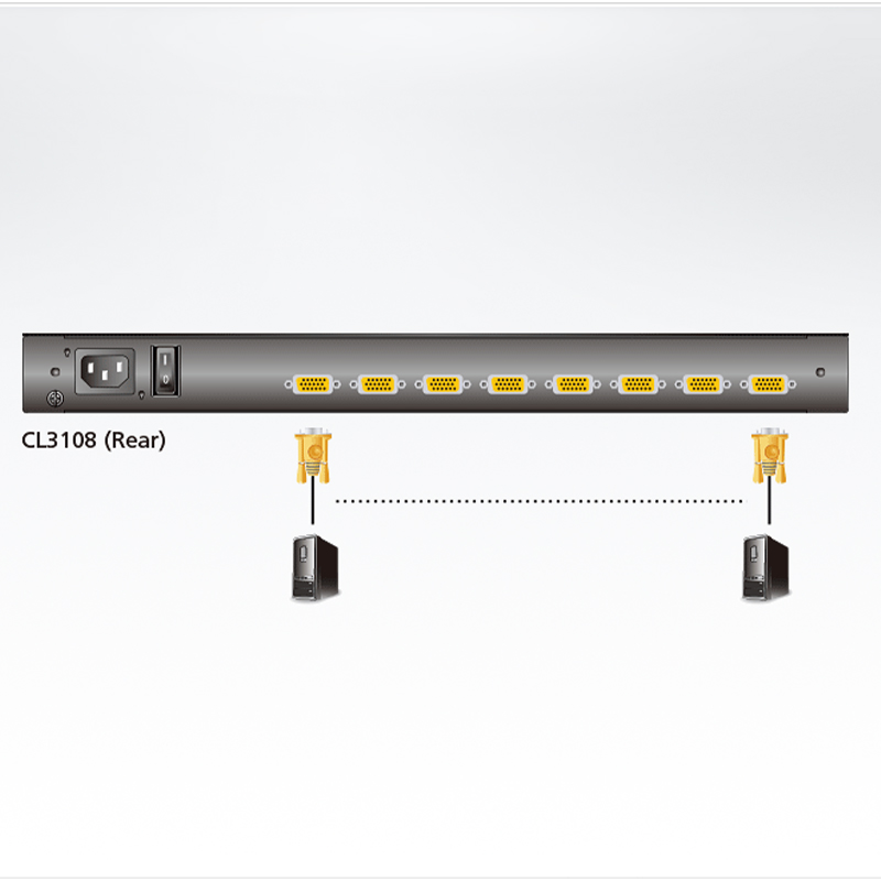 ATEN - CL3108 - Commutateur KVM VGA grand écran LCD - 8 ports