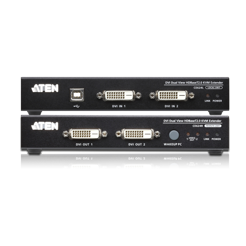 ATEN - CE624 - Système extension KVM USB DVI Dual View HDBaseT™ 2.0