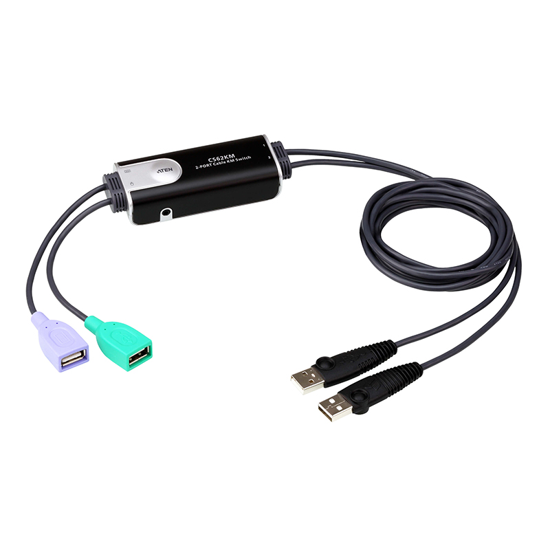 ATEN - CS62KM - Commutateur KM câble USB 2 ports - NPR