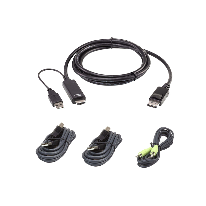 ATEN - 2L-7D02UHDPX4 - Kit câbles KVM USB universels & sécurisés 1.8m