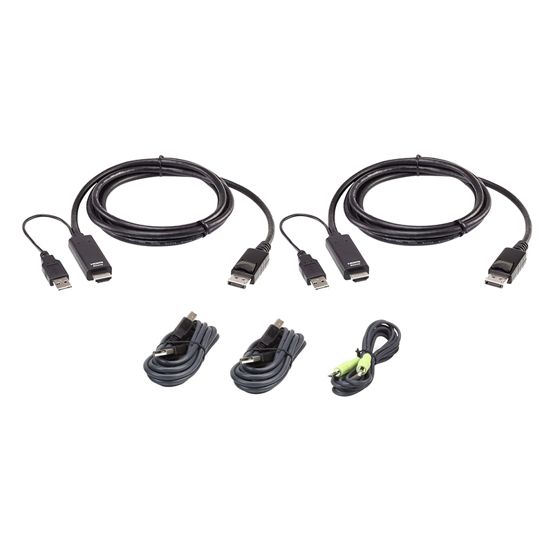 ATEN - 2L-7D02UHDPX5 - Kit de câbles KVM USB deux affichages sécurisé