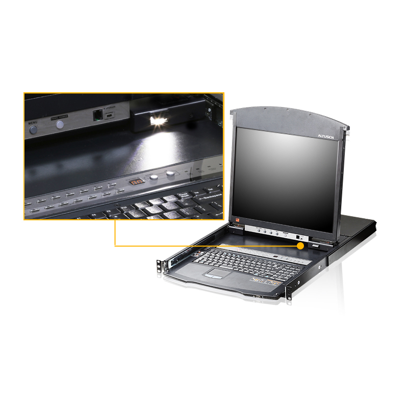 ATEN - KL1508AIM - Commutateur KVM LCD à deux rails 8ports