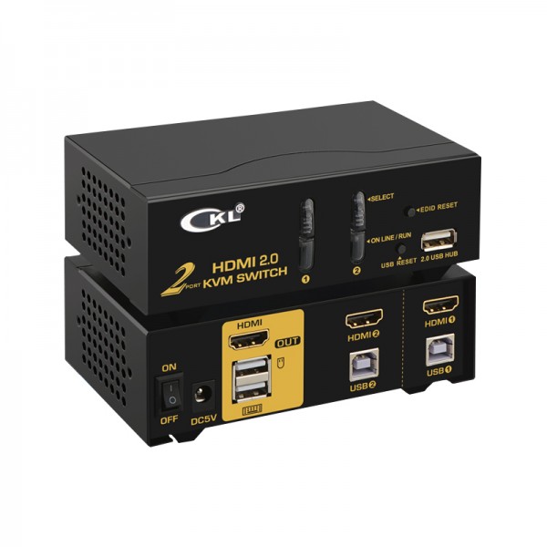 KVM 2 ports HDMI /USB 4K - Livré avec cordon 1.5m NPR