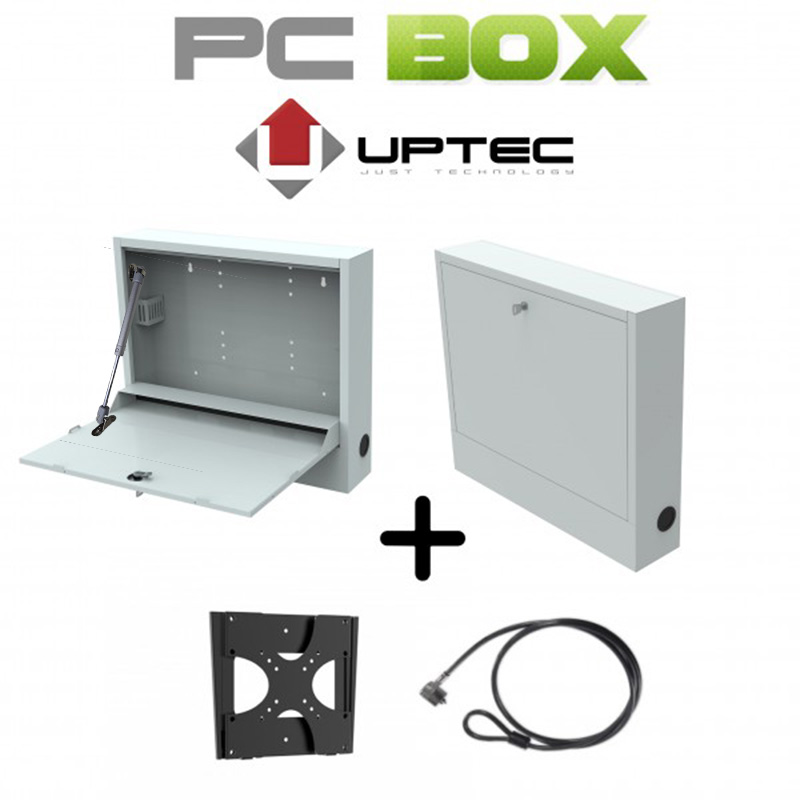 UPTEC-PCBox métal miniPC/Portable- Livrés: support écran+antivol NPR