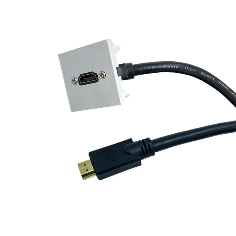 Plastron 45x45 HDMI 2.0 F-M - Coudé 60° - AWG24 - 15m