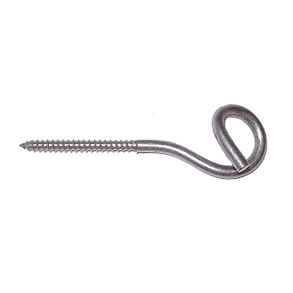 Crochet d'ancrage branchement vis à bois Inox 5mm