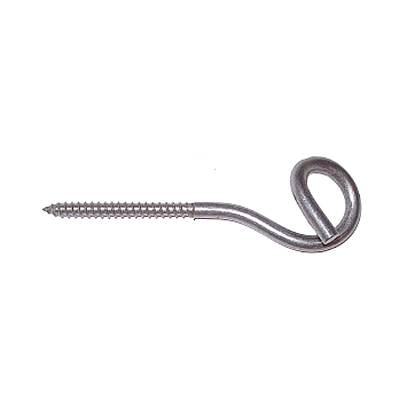 Crochet d'ancrage branchement vis à bois Inox 8mm
