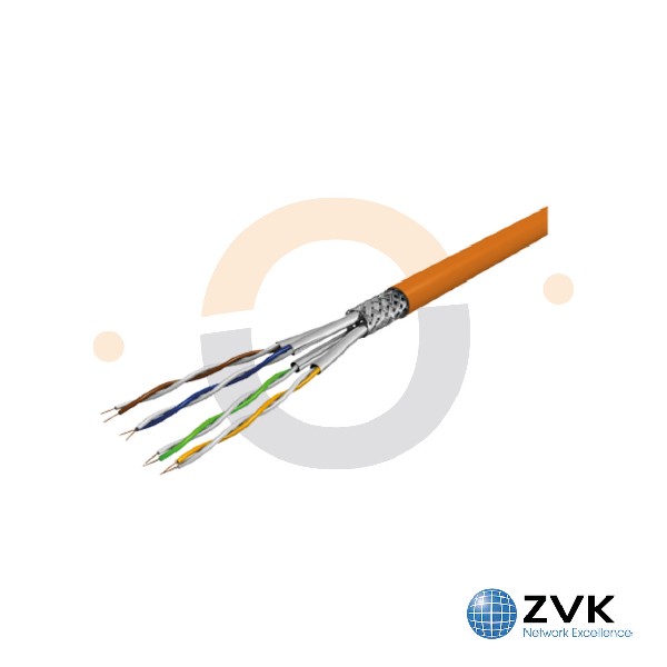 EasyLan - Câble Cat7 S/FTP 2X4P 1000MHz Dca LSOH Orange Touret 500m