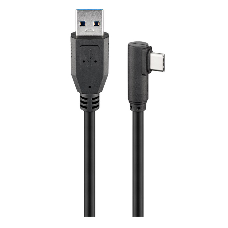 Cordon USB3.0 Type A vers USB-C coudé 90° - M/M - 3m - NPR