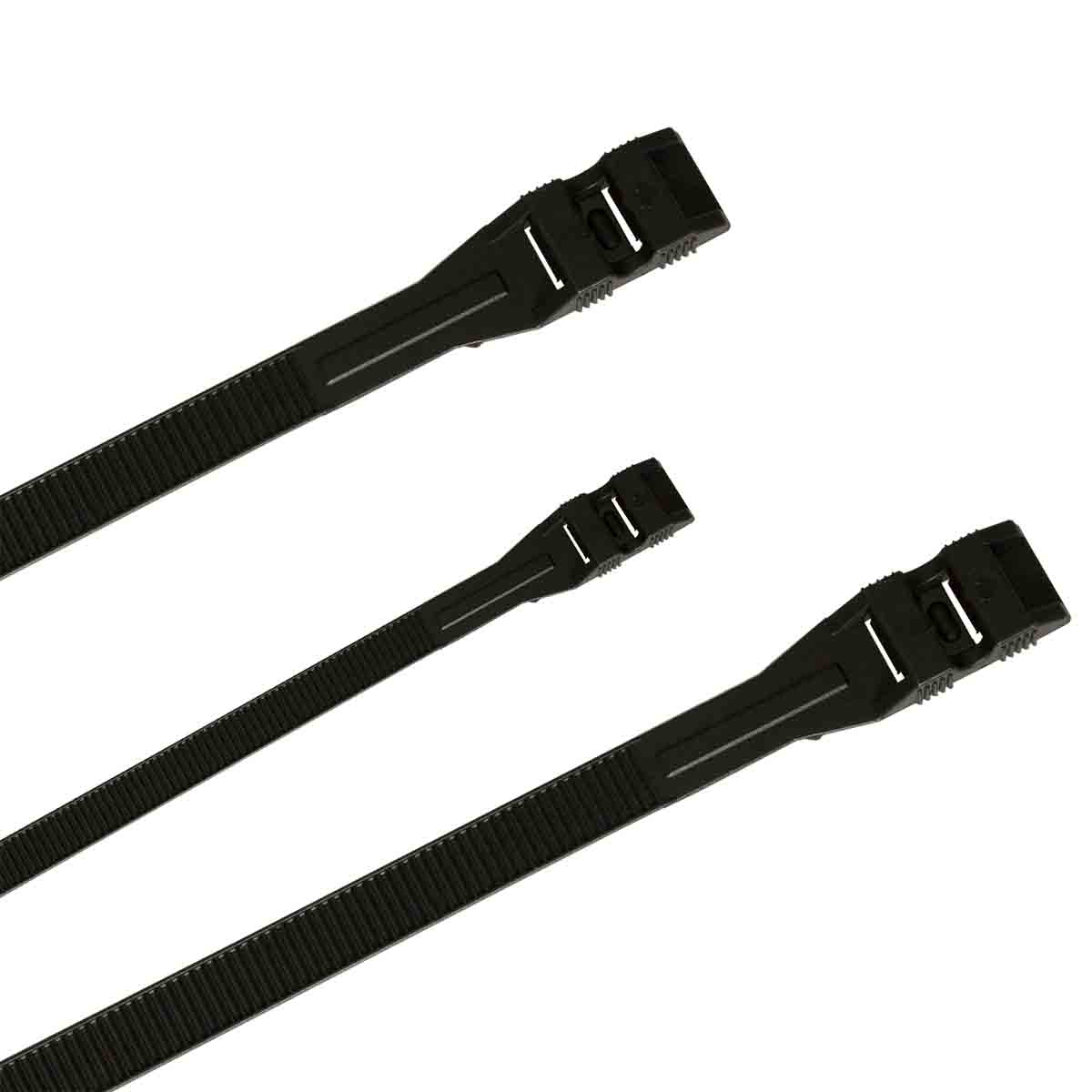 Collier noir double fermeture PA6 TED - 180x9 /Qté 100