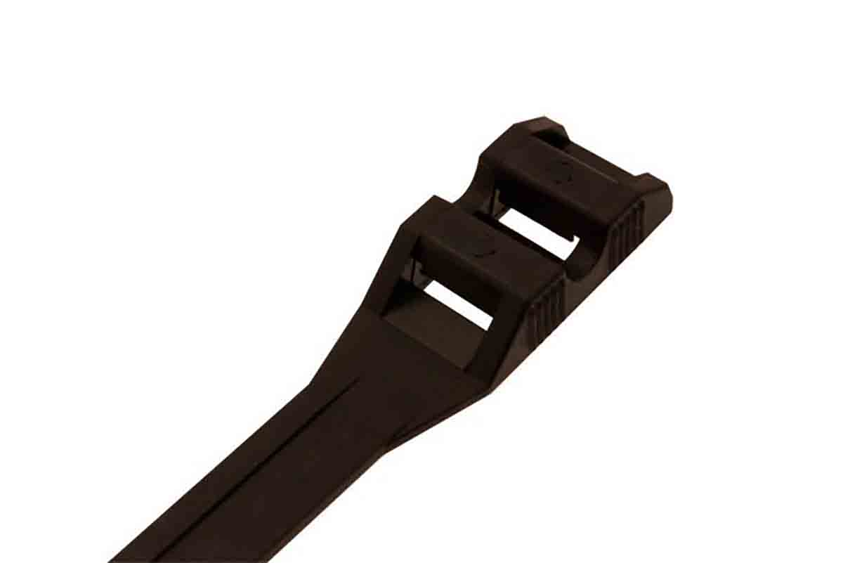 Collier noir double fermeture PA6 TED - 260x9 /Qté 100