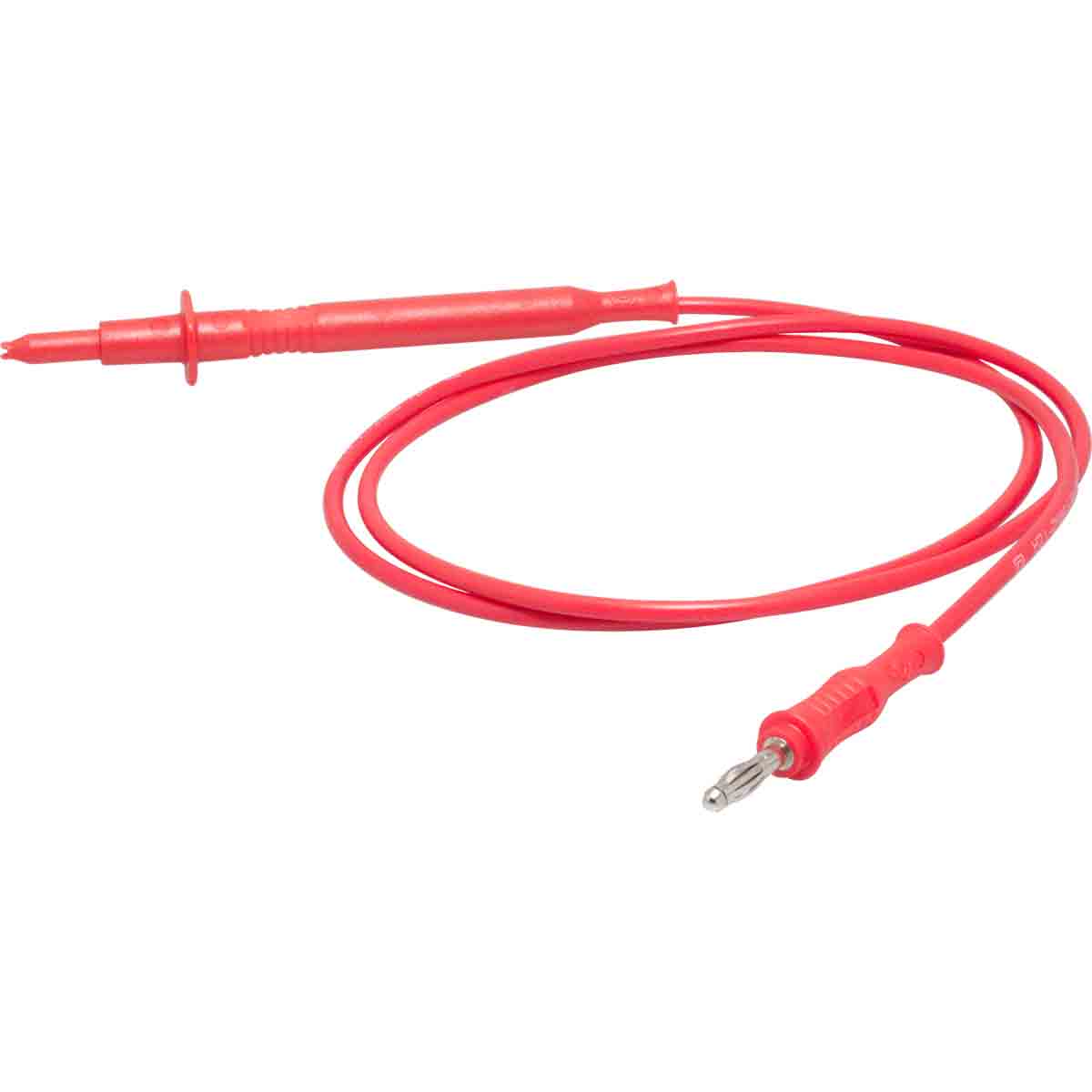 Cordon banane droit 4mm / pointe touche rouge Lg 1m