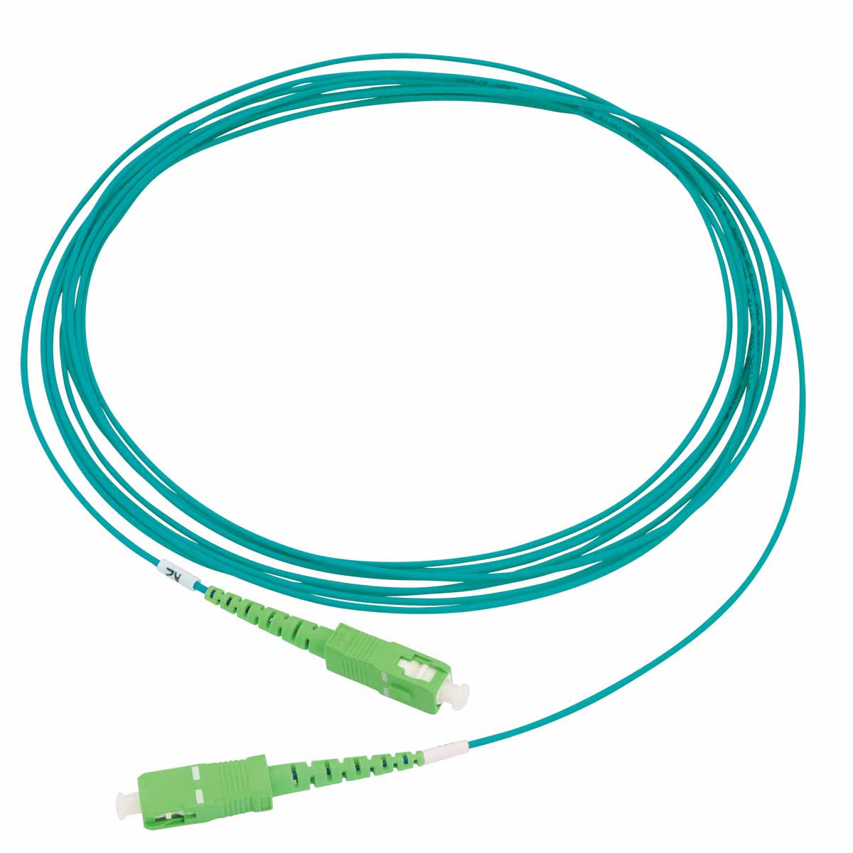 Cordon optique SX SC/APC-SC/APC G.657A2 Ø1,6mm Turquoise Lg 3,5m