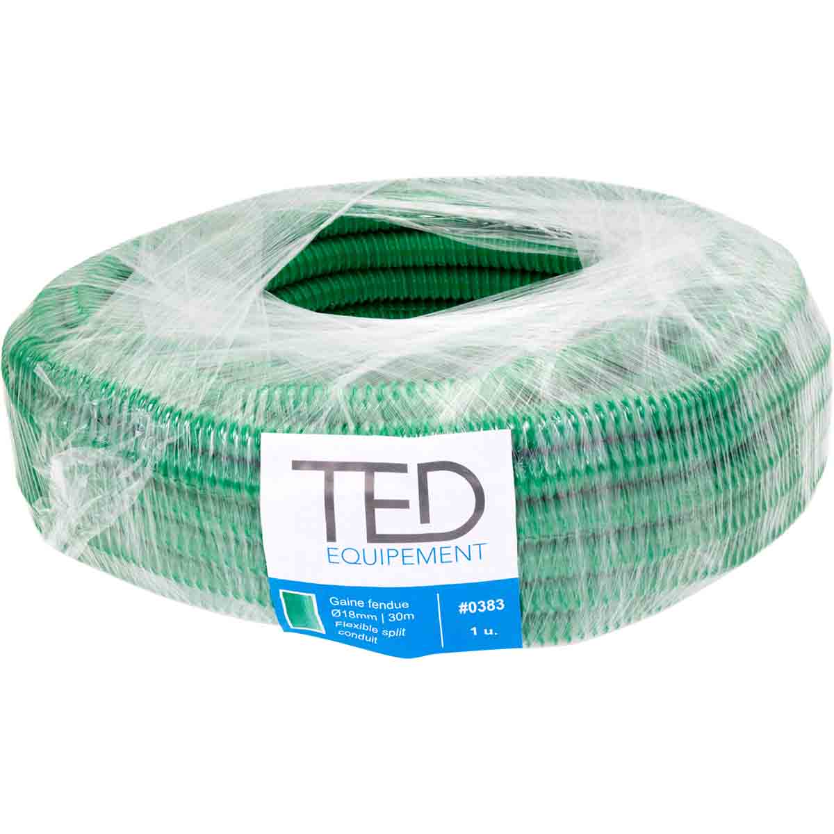 Gaine fendue TED Ø18mm verte /Rl 30m_offre_à la palette /Qté 100