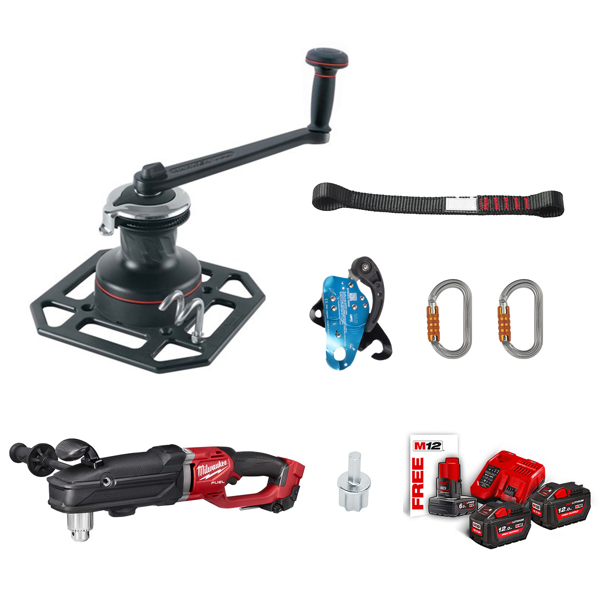 Pack treuil winch + visseuse d'angle + descendeur Harken