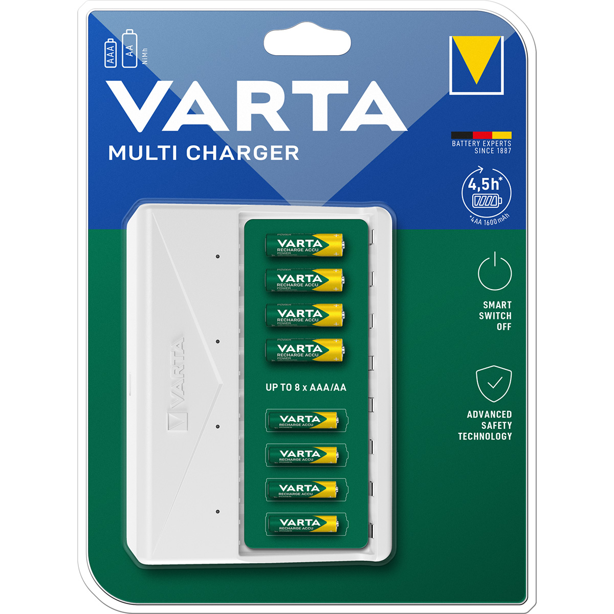 Chargeur LCD AA/AAA VARTA NiMH 8 accus 1200mAh