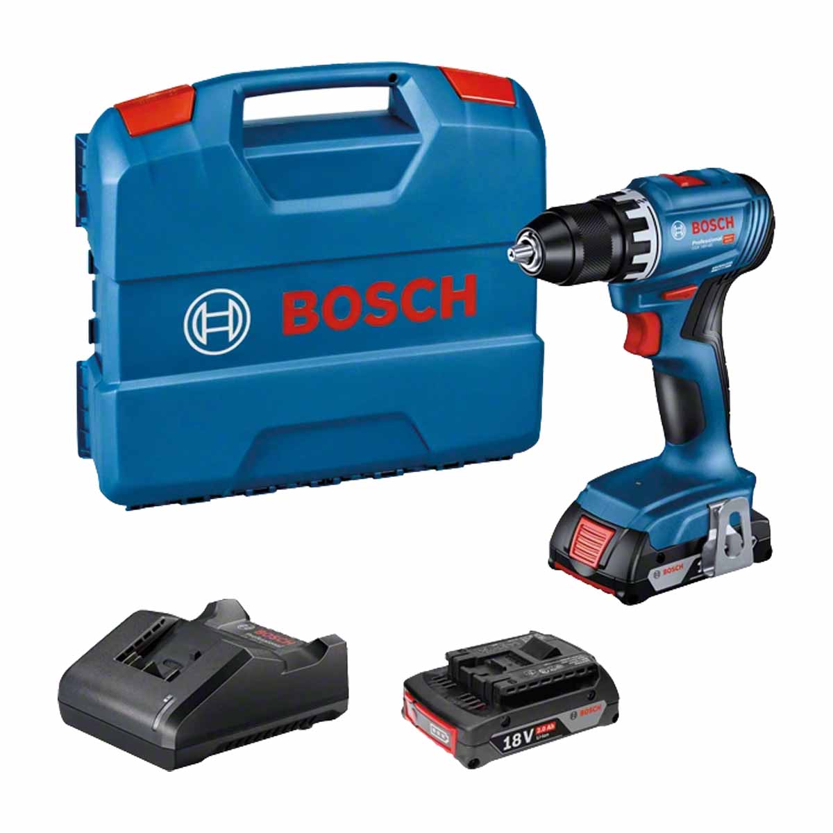 Perceuse visseuse sans fil BOSCH GSR 18V-45 2 batt 3Ah