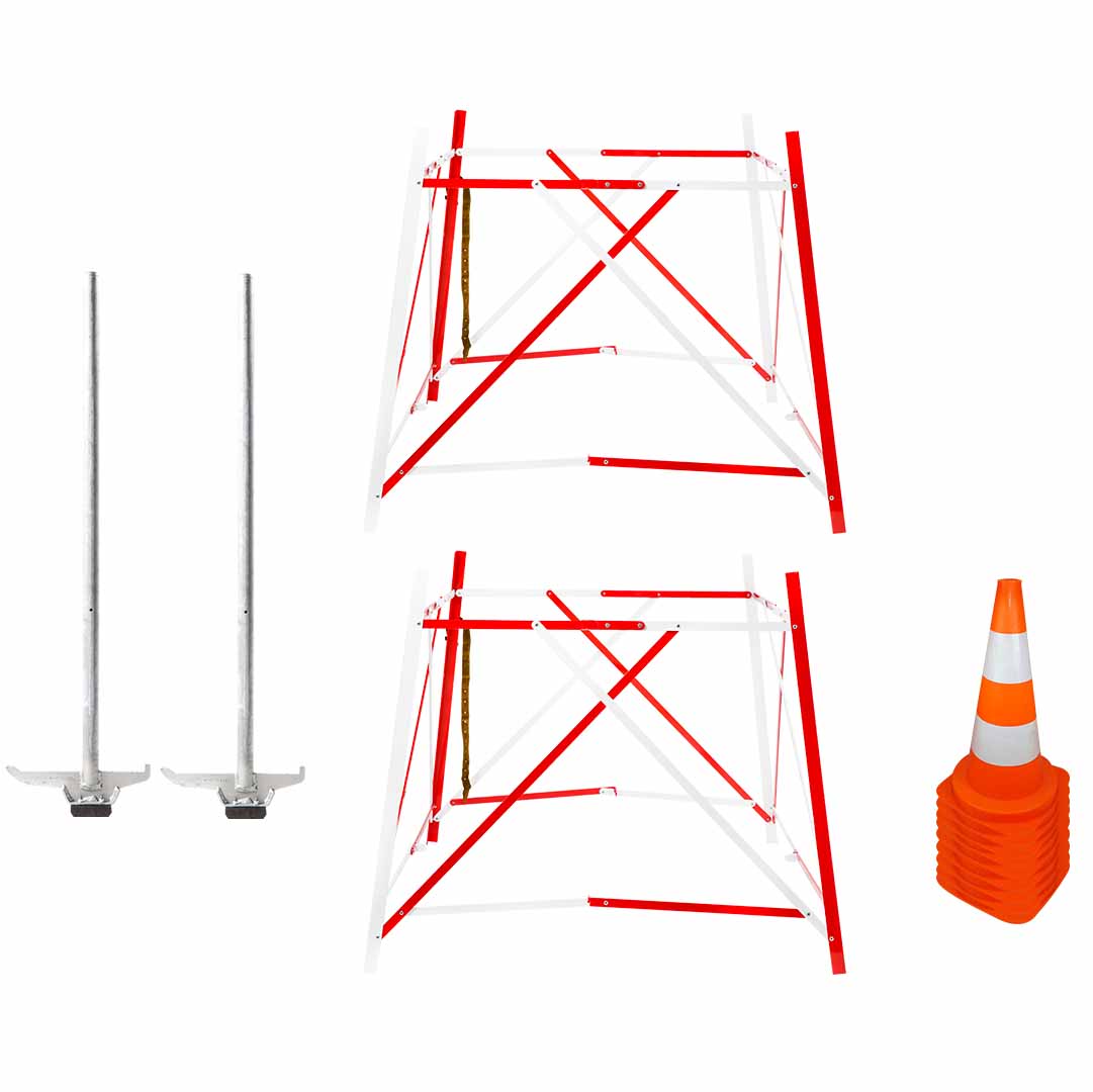 Pack sécu : 2 garde-fou+2 marteaux à plaque PA+10 Balises