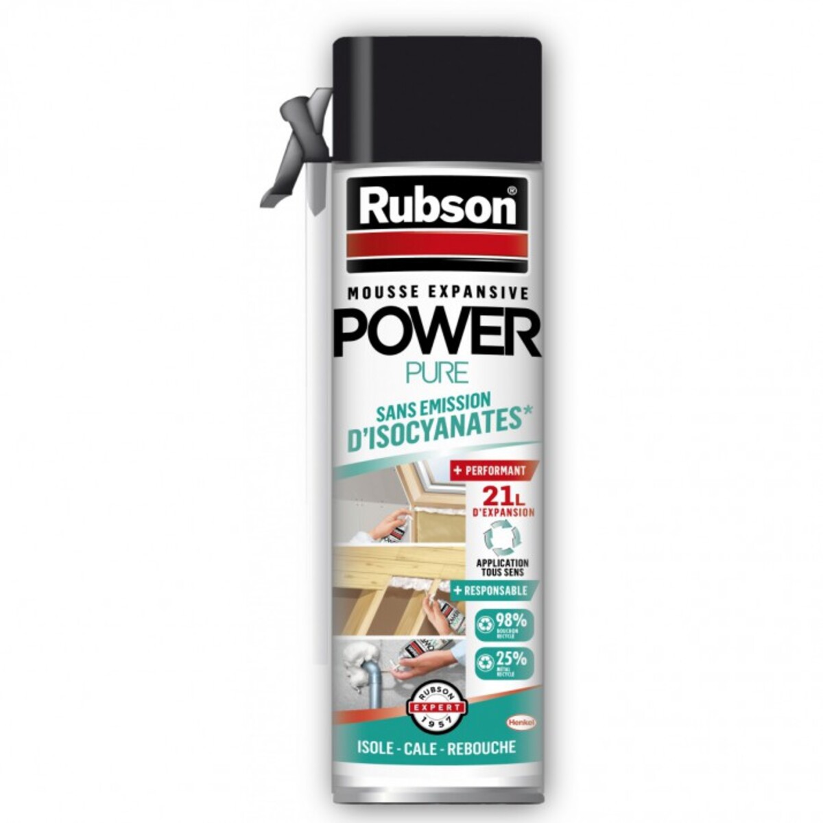 Bombe mousse expansive RUBSON POWER PURE sans CMR avec buse /500ml
