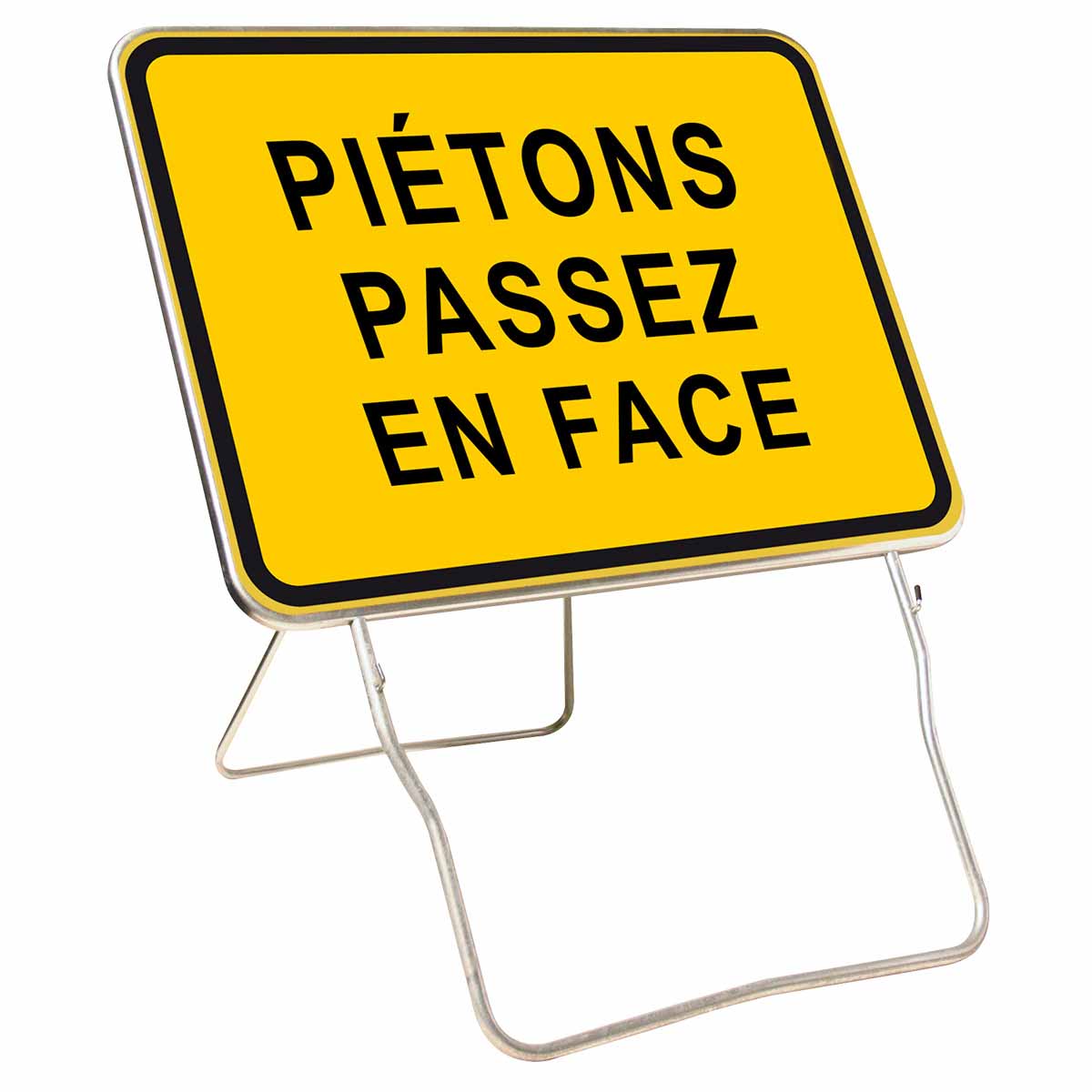 Panneau temp KC1 800x600 Cl.1 ''Piétons passez en face'' + PL