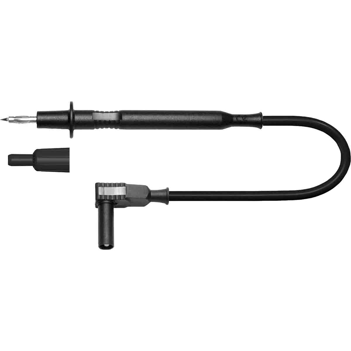 Cordon banane coudé 4mm / pointe touche noir Lg 1m