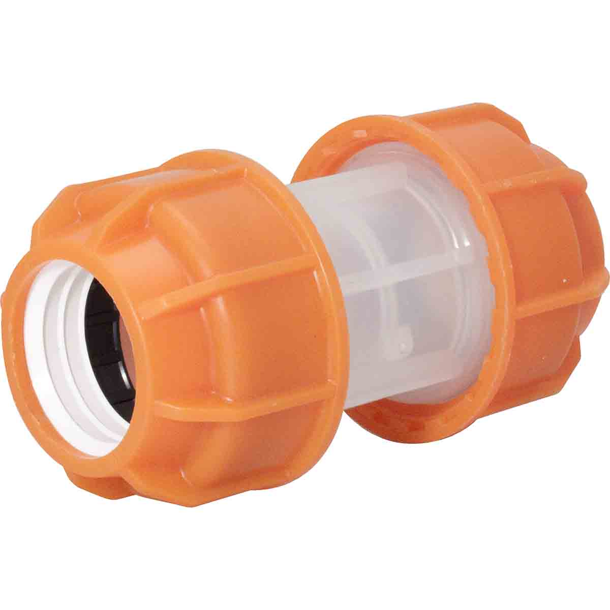 Raccord droit à visser transparent pour tube Ø40mm