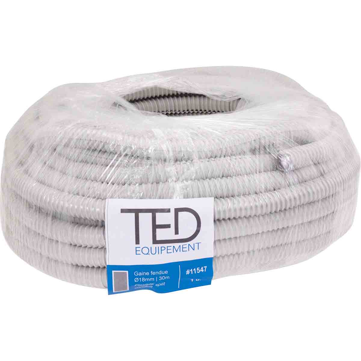 Gaine fendue TED Ø18mm grise_Rl 30m