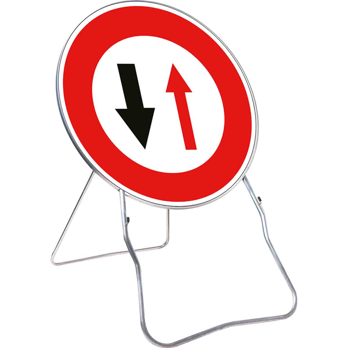 Panneau temp BK15 650 Cl.1 ''Céder le passage sens inverse'' + PL