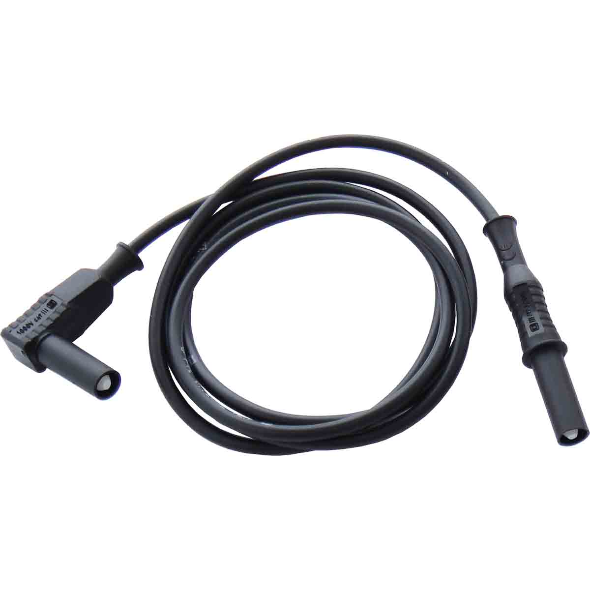 Cordon banane droit / coudé isolé 4mm noir Lg 1m