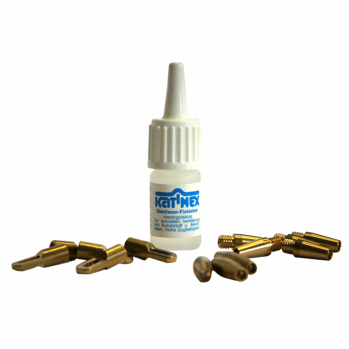 Kit rép. + colle + élém. d extr. pr aiguille fibre de verre Ø3mm