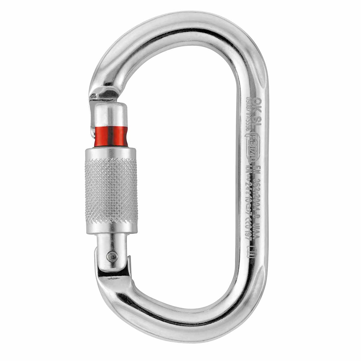 Mousqueton OK aluminium ovale verrouillage manuel à vis PETZL