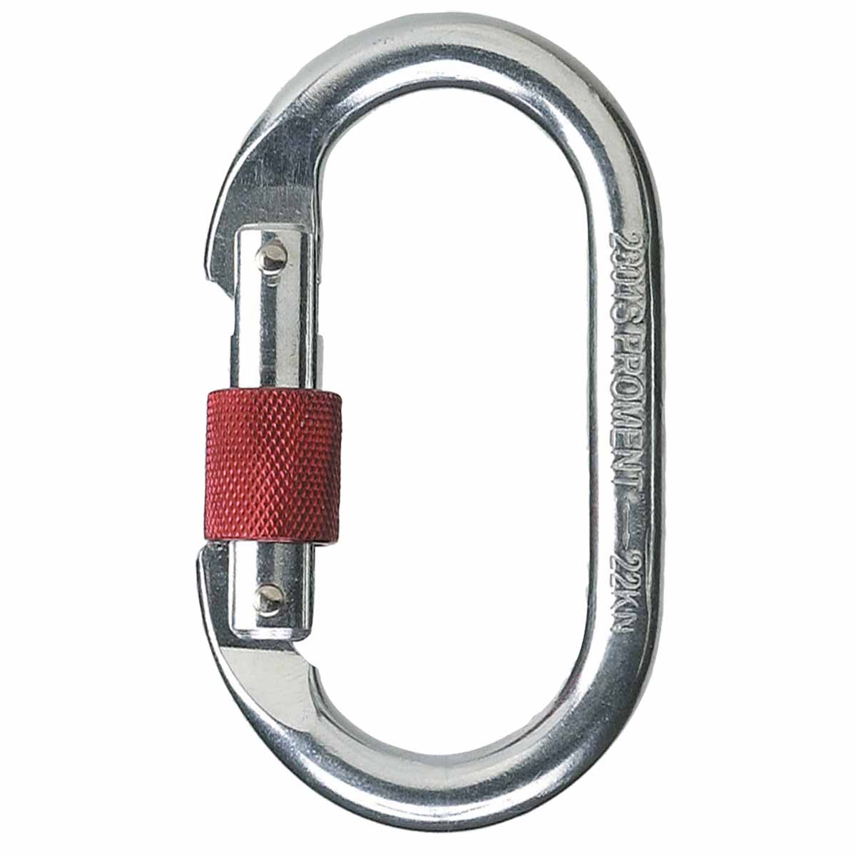 Mousqueton acier zingué ovale verrouillage manuel à vis