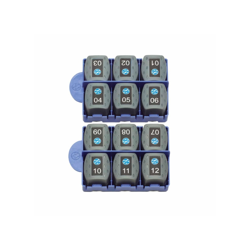 Kit 12 terminaisons RJ45 femelles numérotées (1-12) pour VDV II