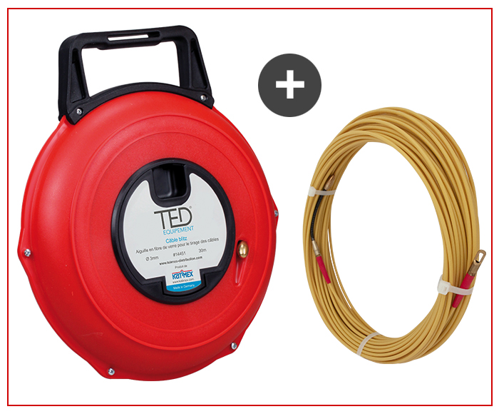 Pack micro aiguille Cableblitz 3mm Lg 30m + recharge PolyKat 3mm Lg 3