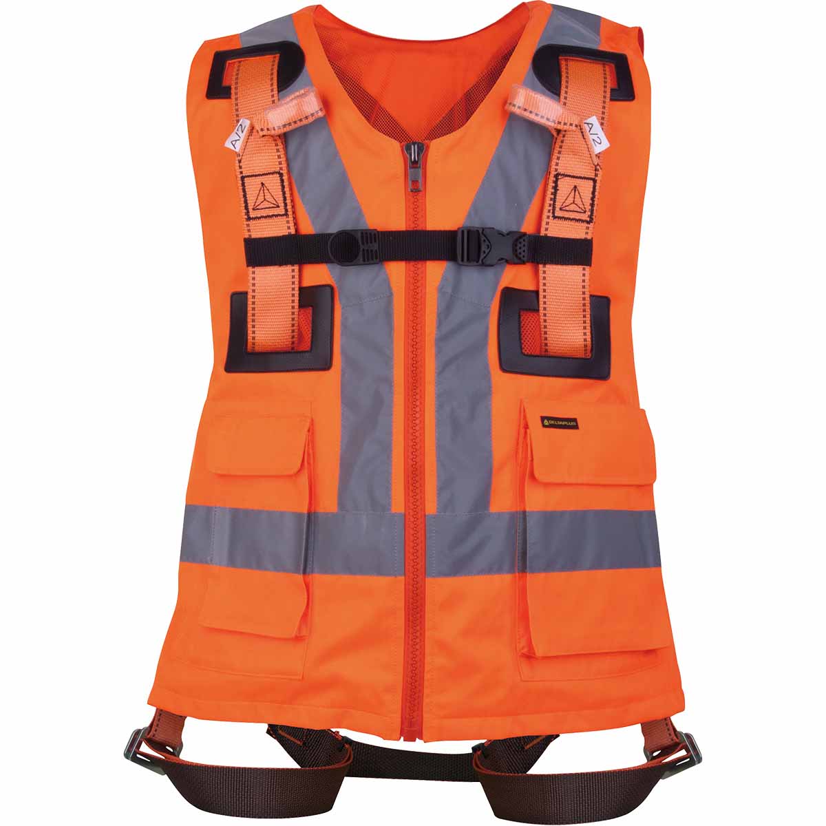 Harnais 2 pt accroche + gilet haute visibilité Orange Classic T.S/M/L